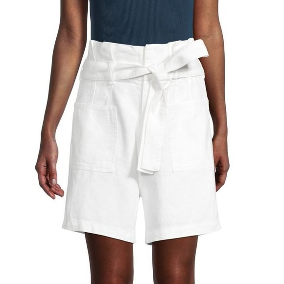 NWT New $148 Joe's The Army Paperbag Linen Cotton White Shorts Size 23